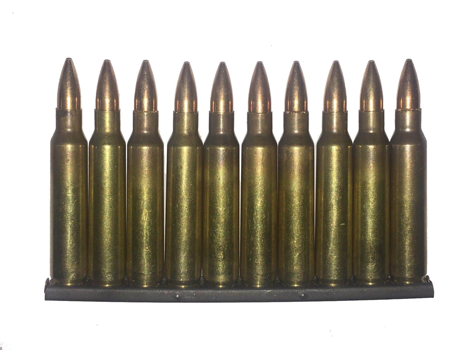 5.56x45 NATO Dummy Rounds Snap Caps Fake Bullets in M16 Stripper Clip J&M Spec INERT