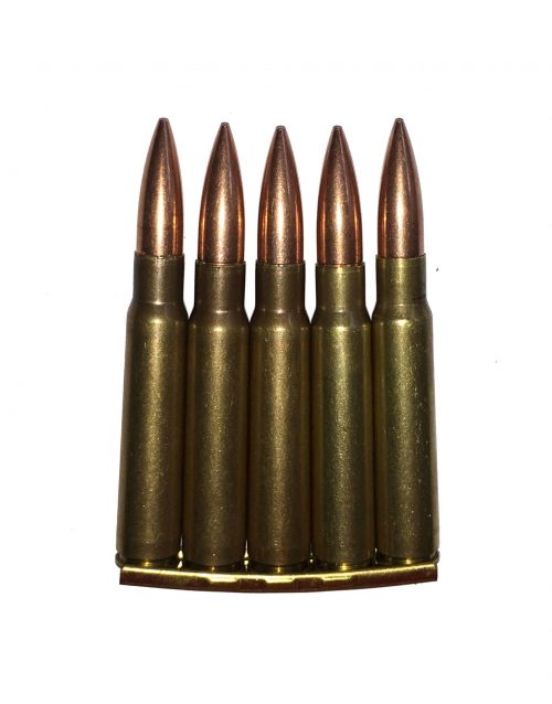 8mm Mauser 8x57 Dummy Rounds Snap Caps Fake Bullets in a K98 stripper clip J&M Spec INERT