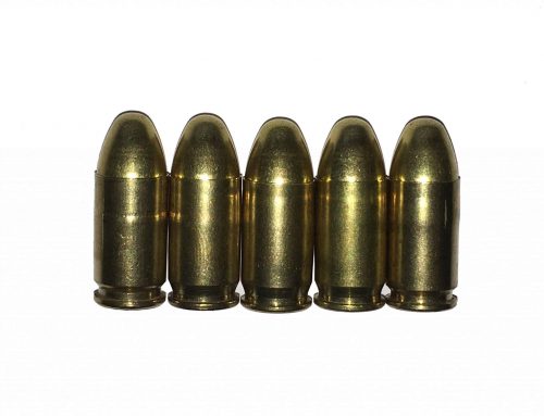 Five .380 acp dummy rounds
