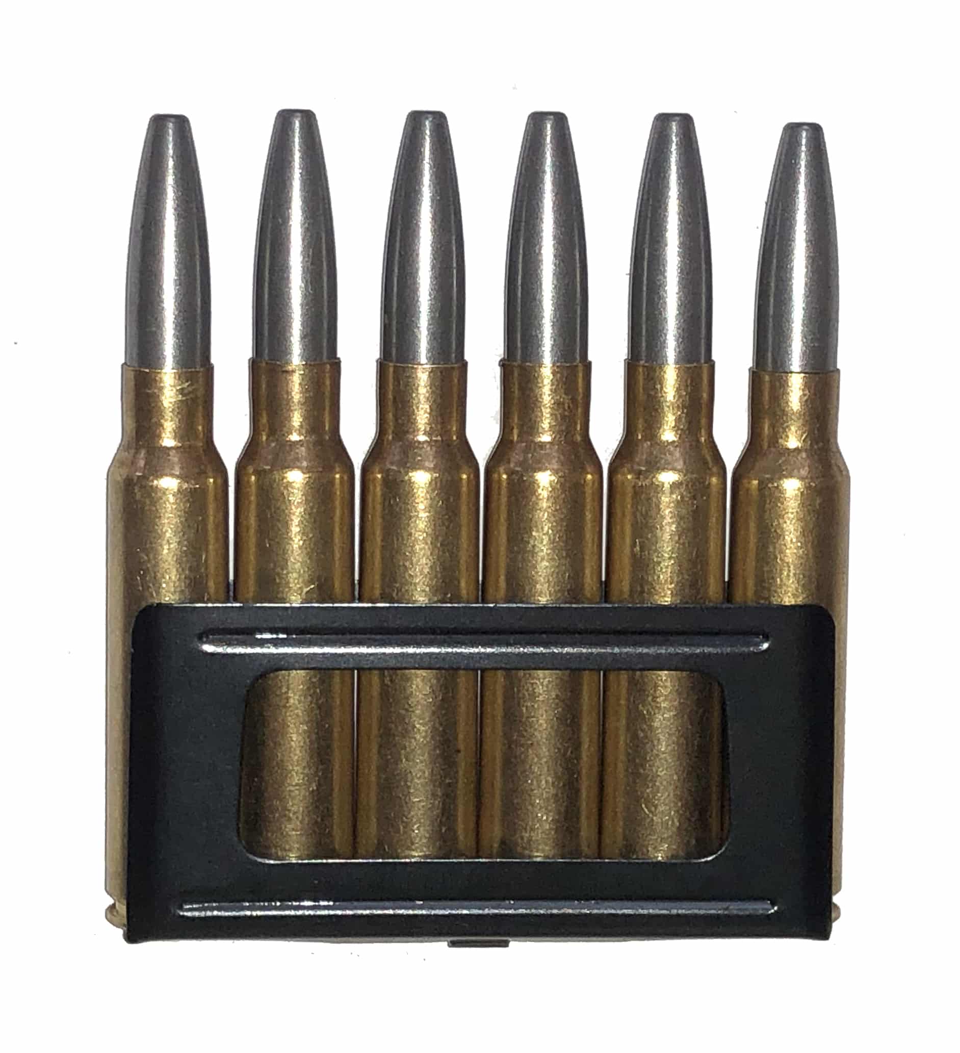 7.35x51 Carcano Snap Caps in Enbloc Clip Dummy Rounds Fake Bullets J&M Spec INERT