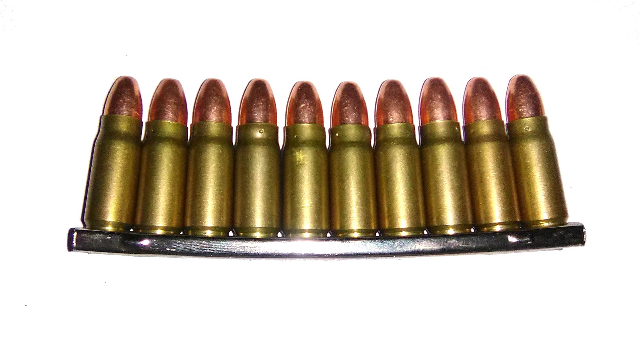 7.63 Mauser Dummy Rounds in C96 Broomhandle Mauser Stripper Clip Snap Caps Fake Bullets J&M Spec INERT