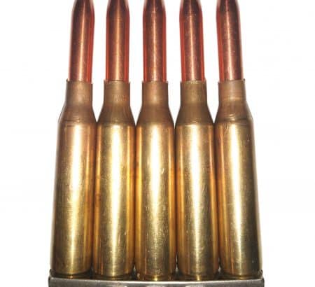 6.5x58 Portuguese Mauser Dummy Rounds Snap Caps Fake Bullets in a Stripper Clip J&M Spec INERT