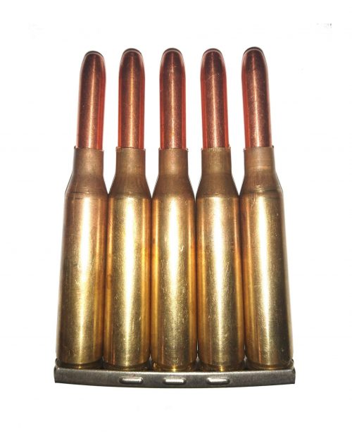 6.5x58 Portuguese Mauser Dummy Rounds Snap Caps Fake Bullets in a Stripper Clip J&M Spec INERT